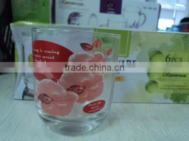 high quality handmade glass water jug with flower design on the body