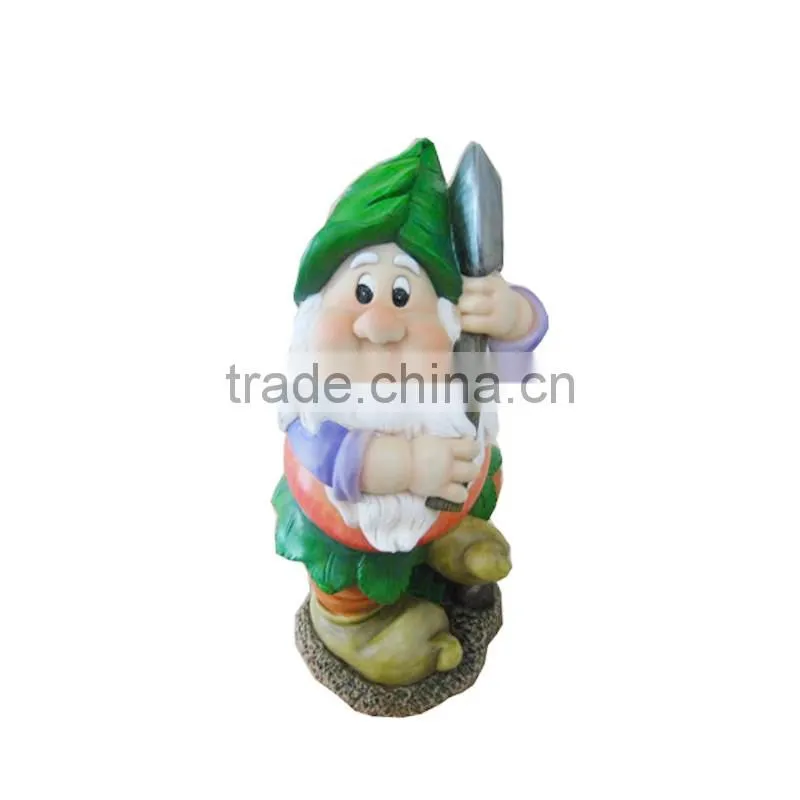 polyresin garden gnome with glass cylinder