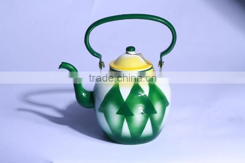 Hot sale bright 10-18cm enamel kettle tea pot in middle east arabia market UAE