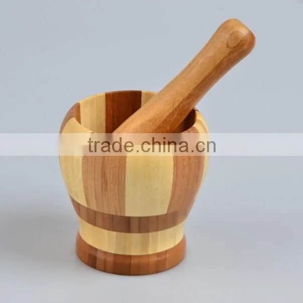 Fashion BAMBOO MORTAR AND PESTLE