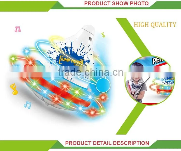Interesting cartoon music light plastic spinning top toy