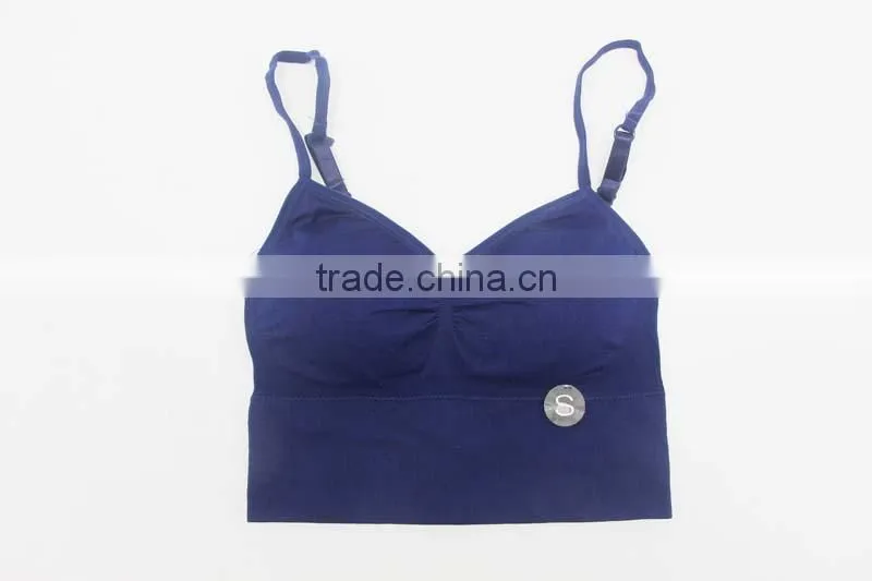 Removable pad ladies sports bra with adjustable strap