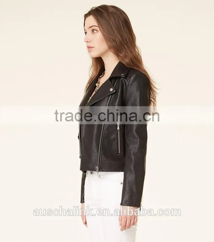 new arrival pakistan style girls short leather jacket made in china 2016