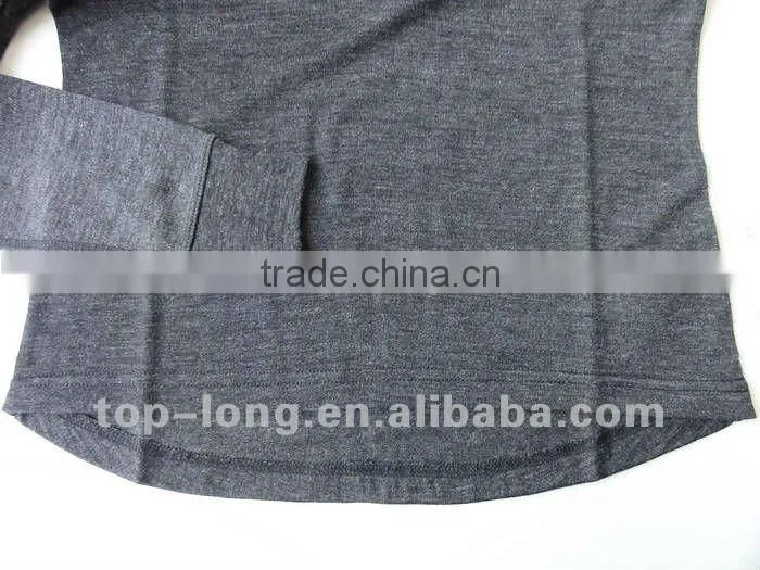 100% merino charcoal base layer women thermal suit of Ladies crew