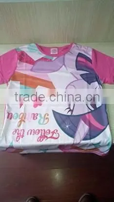 cute cartoon which child favorite printed short sleeve t-shirt