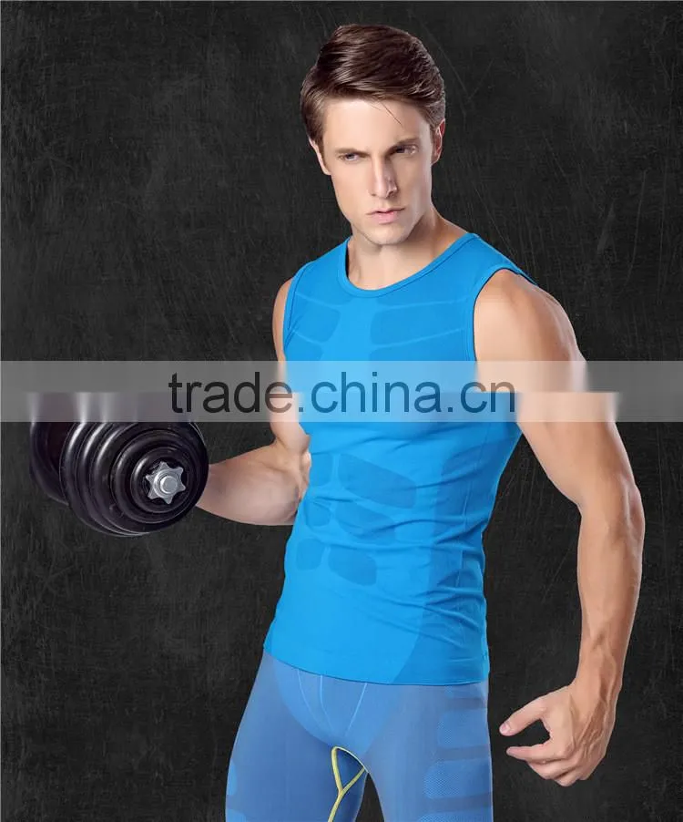 new model fitness skinny bodybuilding excercise sleeveless compression shirts for men