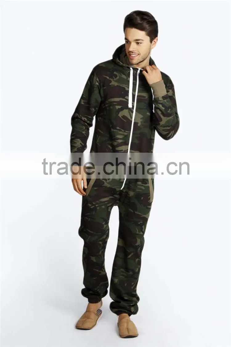 PA0038A Mens Urban-Camo Jumpsuits Onesie With Hood