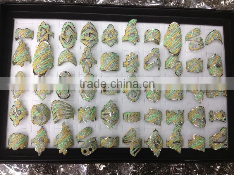 unique rainbow giltter rings promotion jewelry gifts 2014 cheap finger rings promotion jewelry best souvenir promotion gifts