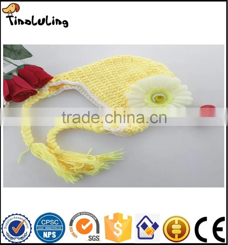 flower baby hat handmade knitted hat baby photography props NPT56 Tinaluling