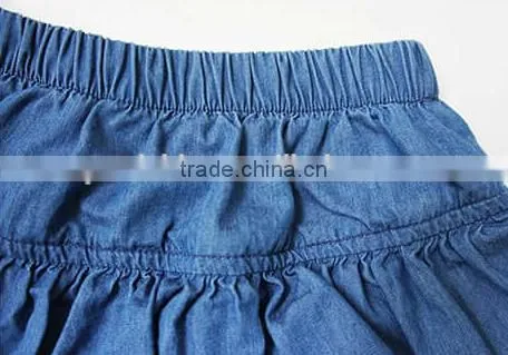 Denim Clolr 3 Layers Ruffle Shorts Stylish Kids Clothes Girls Shorts Wholesale