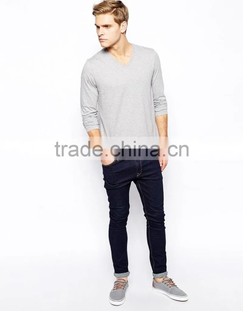 Long Sleeve T-Shirt With V Neck 5 Pack Save 25% China products