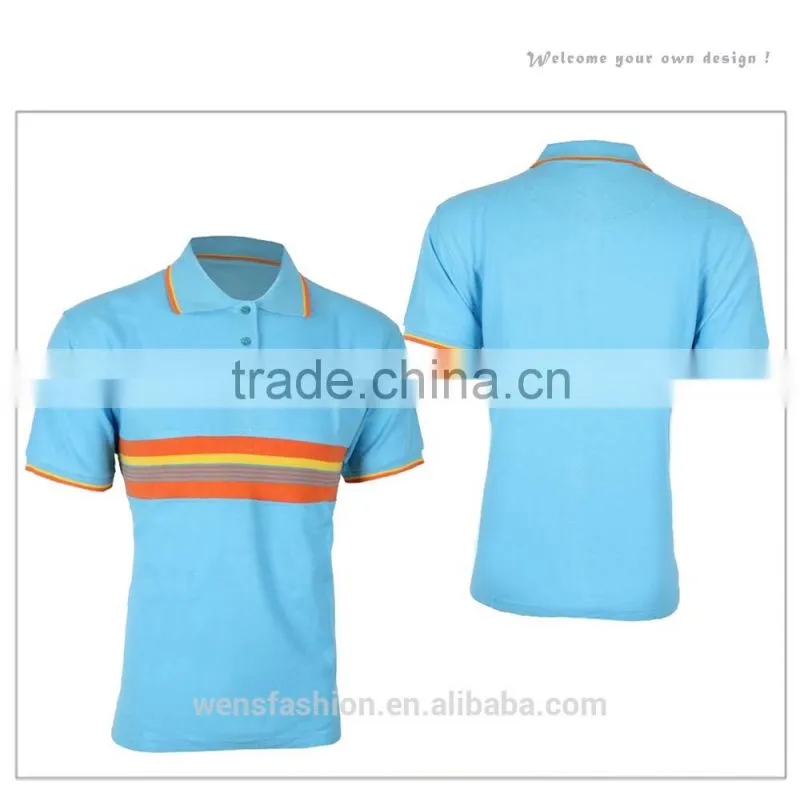 Black with striped pattern latest design golf polo shirt for men