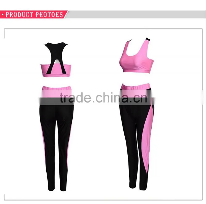 Fashion Gym & Yoga Tops And Pants Clothing Set Fitness Yoga Wear Set 2016