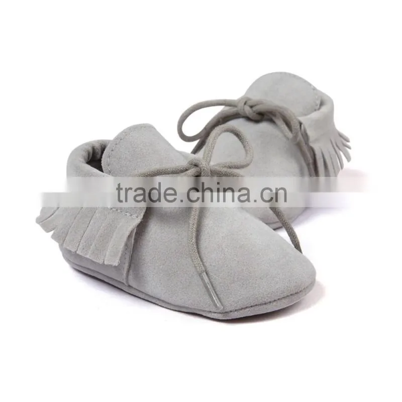 Fringed baby moccains with strings, string baby moccains
