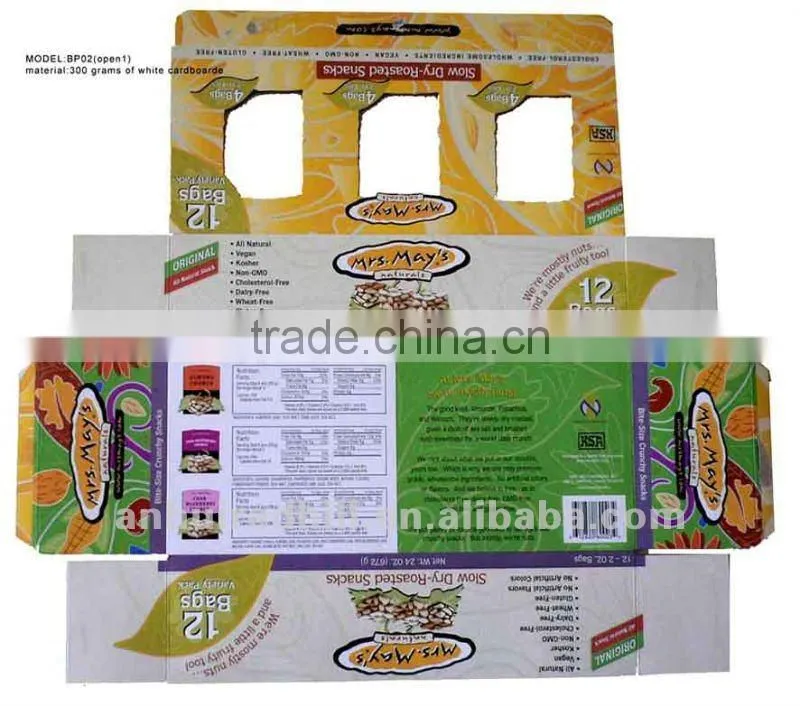 Open window hard cardboard snack box(bp02)