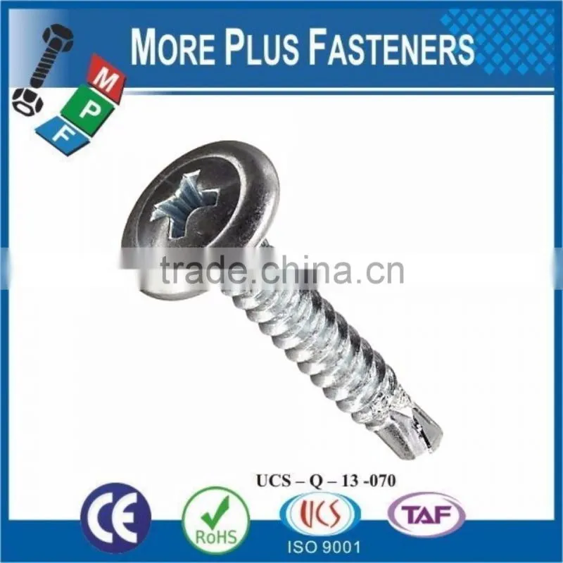 Made In Taiwan Modified Truss Head Wafer Head Phillips Drive Self Drilling Stainless Steel Zinc