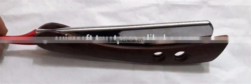 CUT THROAT SHAVETTE STRAIGHT SHAVING RAZOR WOODEN HANDLE