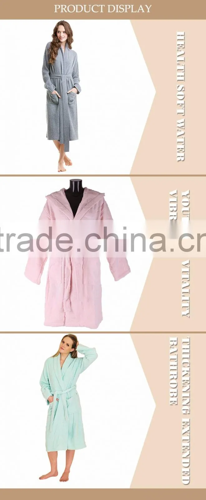 Custom Bridal Terry Bathrobe,100% Cotton Luxury Hotel Bathrobe