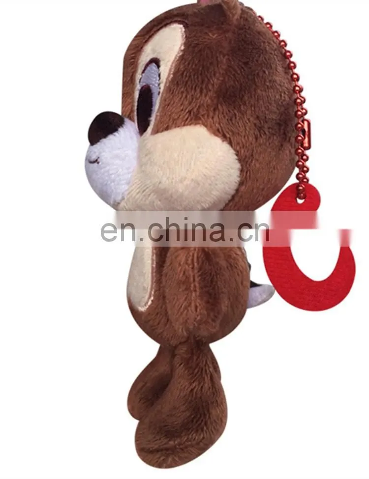 Custom Cute Plush Toys Brown Squirrel Keychain