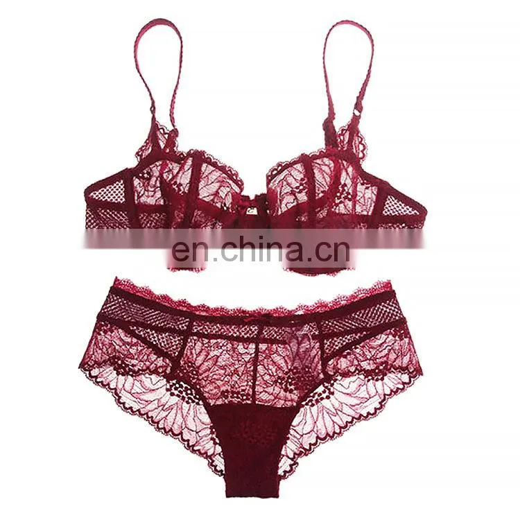 New Europe and sexy lace thin cup bra set underwear women bra
