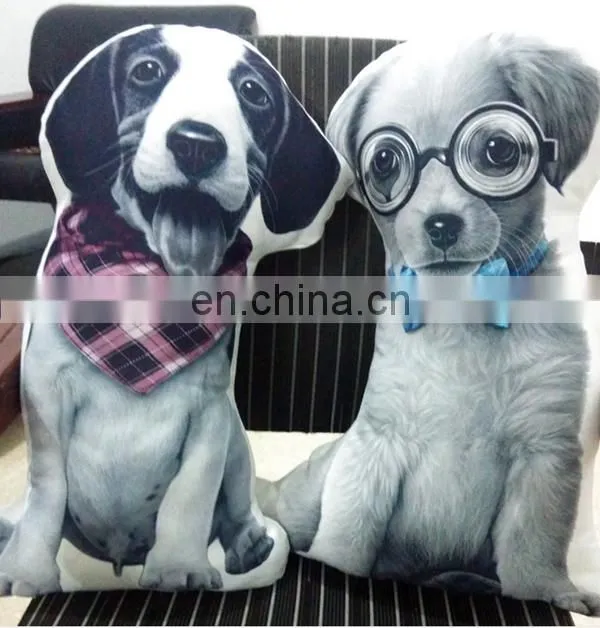 Customized fashion 3d printing dog pillow cushion wholesale plush animal decorative pillow