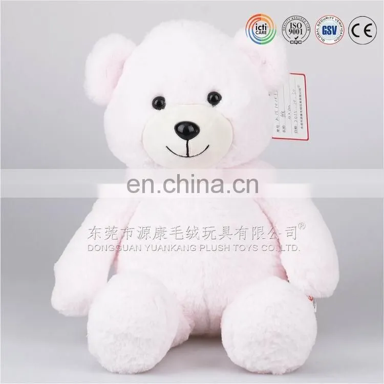 OEM/ Custom design super soft Velboa material stuffed white polar bear with scarf