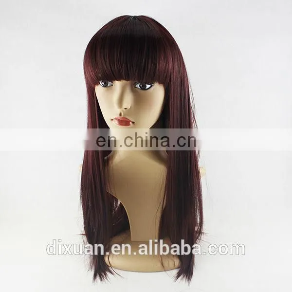 Wholesale hot sale full machine made wig with Bangs