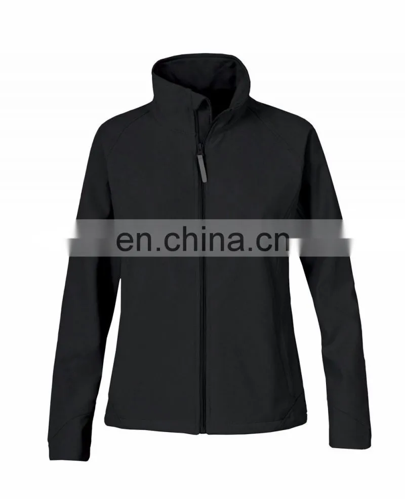 Stylish softshell waterproof women jacket black jacket