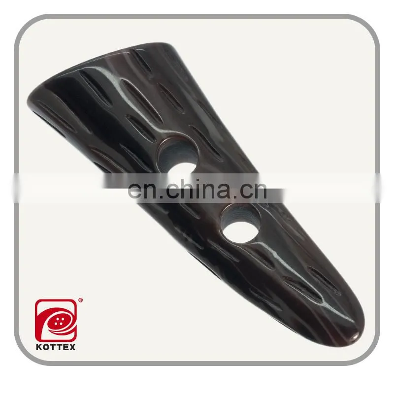 Custom plastic toggle button, leather horn toggle button