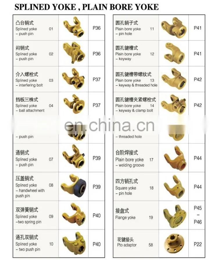 Farm Tractor With Friction Clutch Standard Spline PTO Drive Shaft