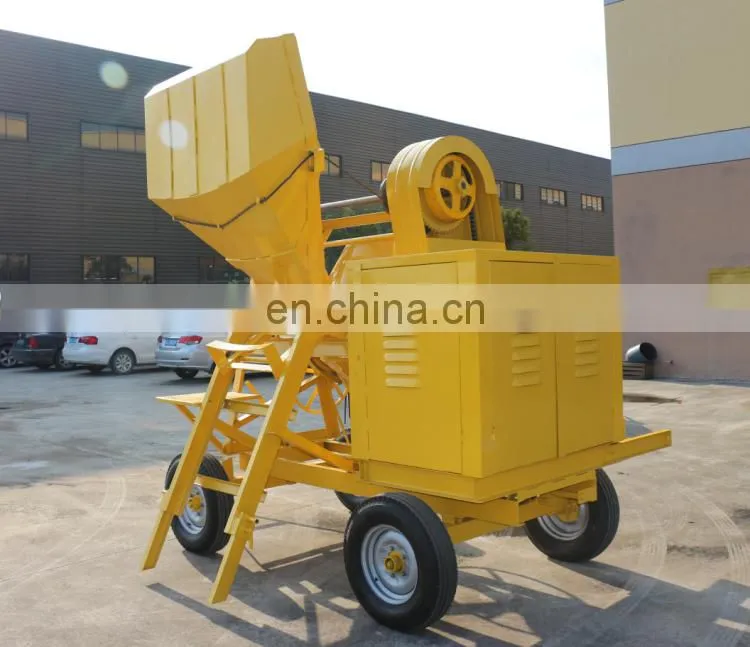 500L four wheeled diesel self loading concrete mixer machine portable with lift price