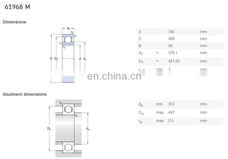 Sample available bearing 61968 small motor deep groove ball bearing 61968 RS ZZ