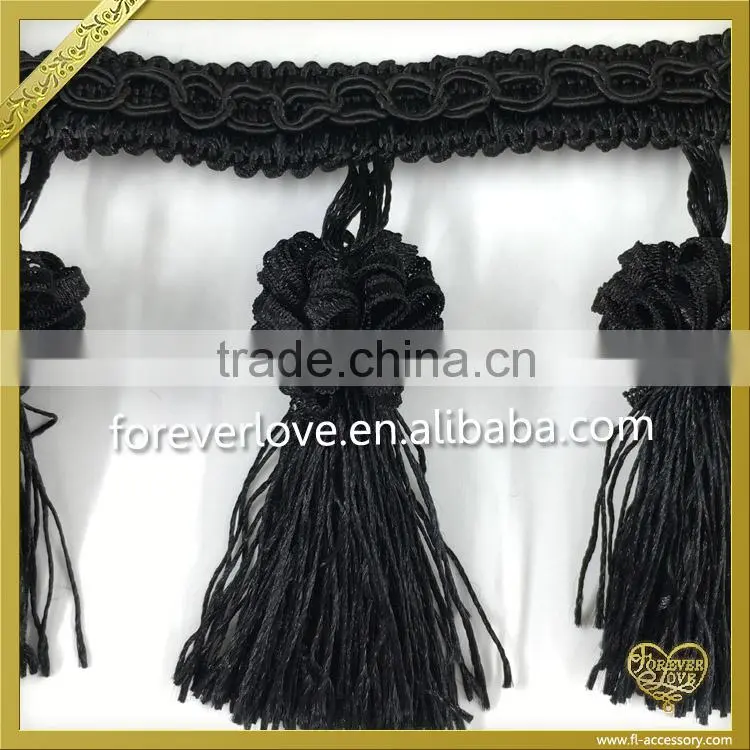 2016 Hot sale silk cord tassel trim fringe for curtain FT-011