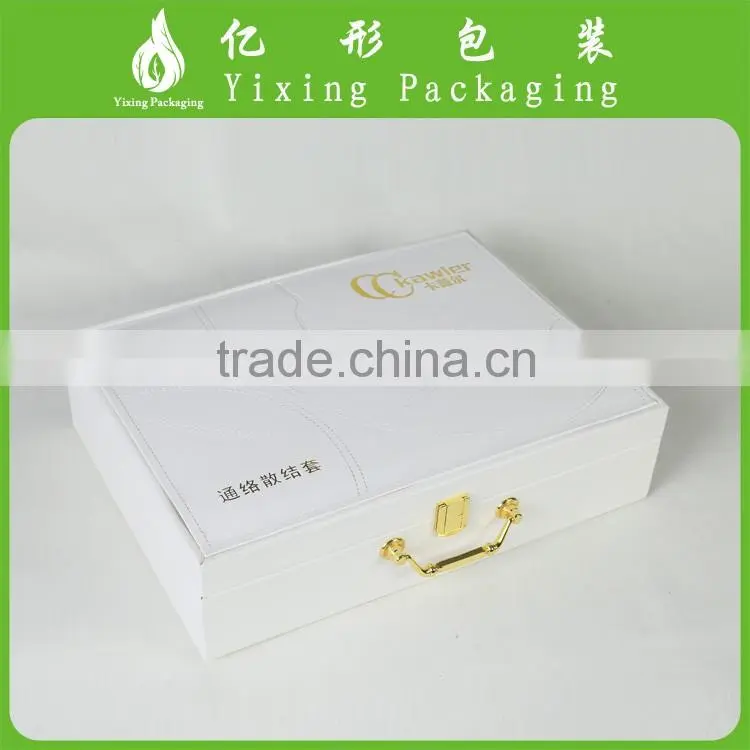 leather Jewelry Box Packaging with hinged lid wholesale factory