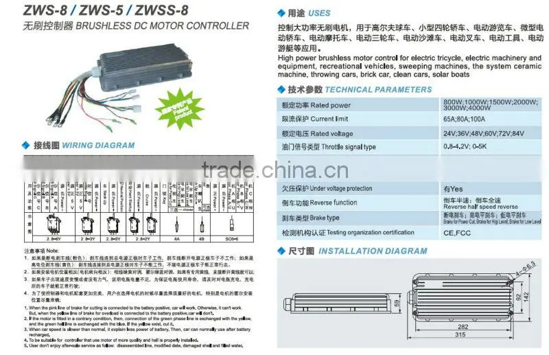 SAYOON Brushless DC motor controller ZWS-8/ZWS-5