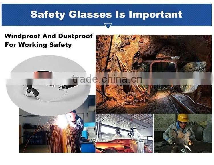 Custom brands machine welding goggle clear lens color dustproof eye glasses