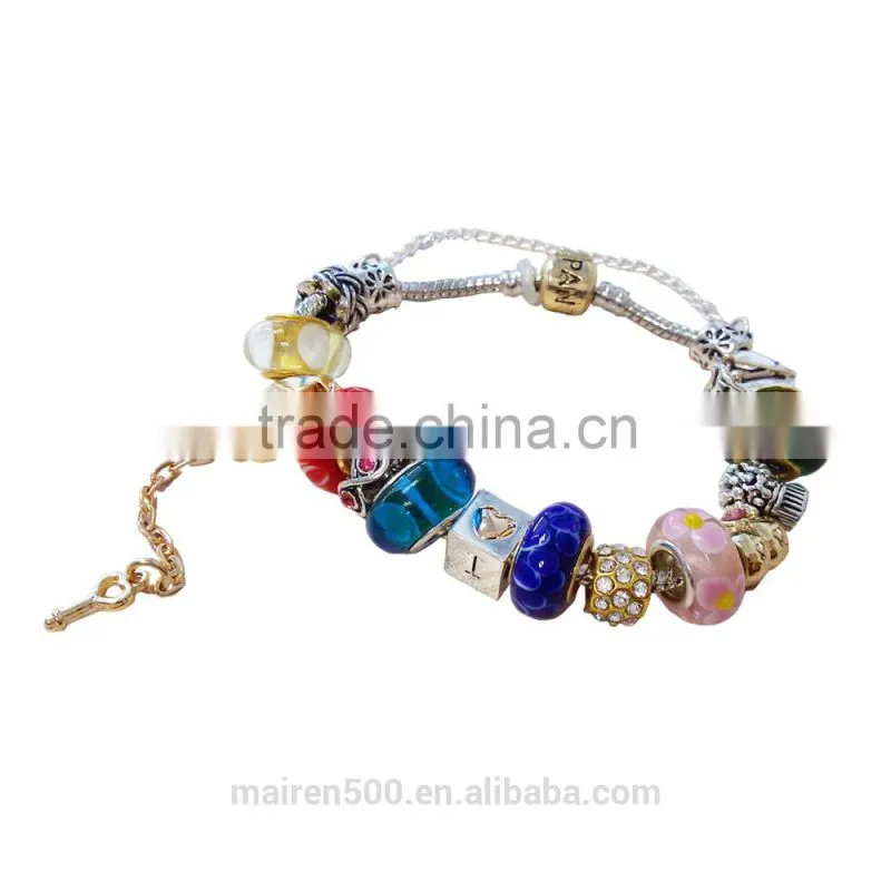 Top quality glass beads bracelets European bead bracelets