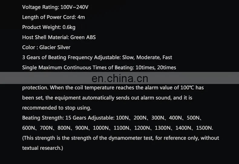 Adjustable Strength 1500N Chiropractic Massager Electric Chiropractic Adjusting Tool Spine Activator
