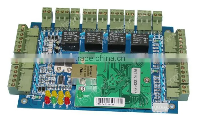 Security Office Building TCP/IP Network Handle 4 Doors Reades Buttons Door Access Control Panel with Friendly Software