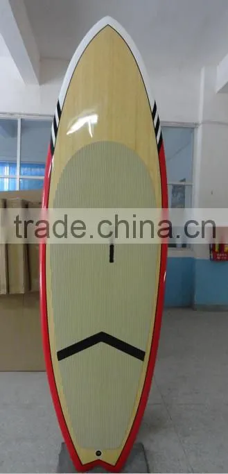 FISH TAIL DECK BAMBOO STAND UP PADDLE FISH SUP BOARD BAMBOO