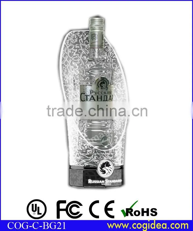 Customized LED Bottle Glorifier for Vodka Wine in the pub bar