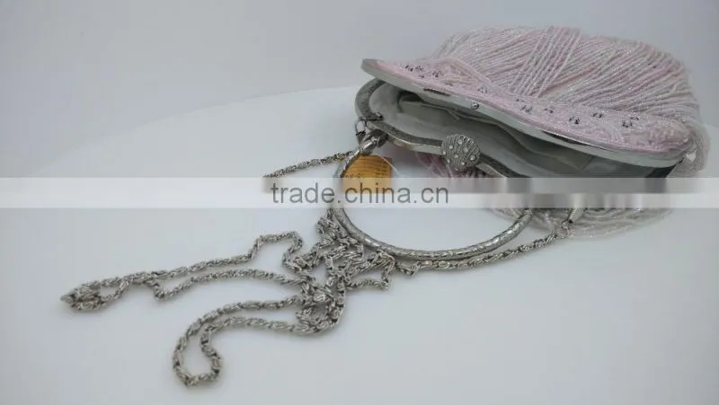 High quality Beaded with Metal Frame Luxury Evening Party Clutch Bag With Chain Wedding Evening Party Clutch Bag Purse