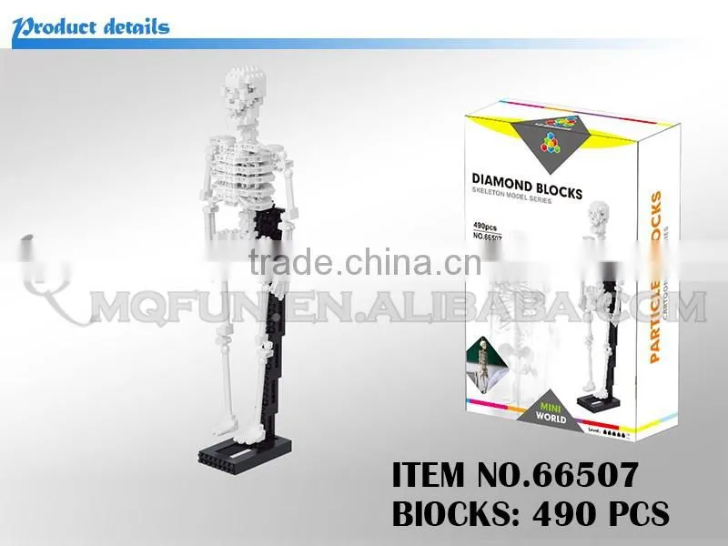 Mini Qute YZ archaeology Shark Dinosaur Human Skeleton diamond block plastic building block boys educational toy