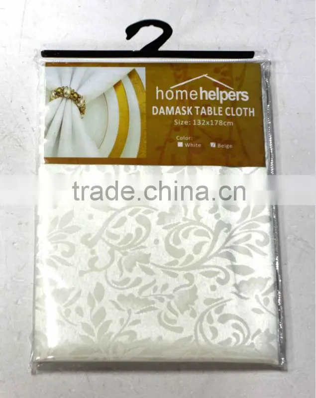 1PC Hot Selling Cheap 100% Polyester Solid Damask Table Cloth