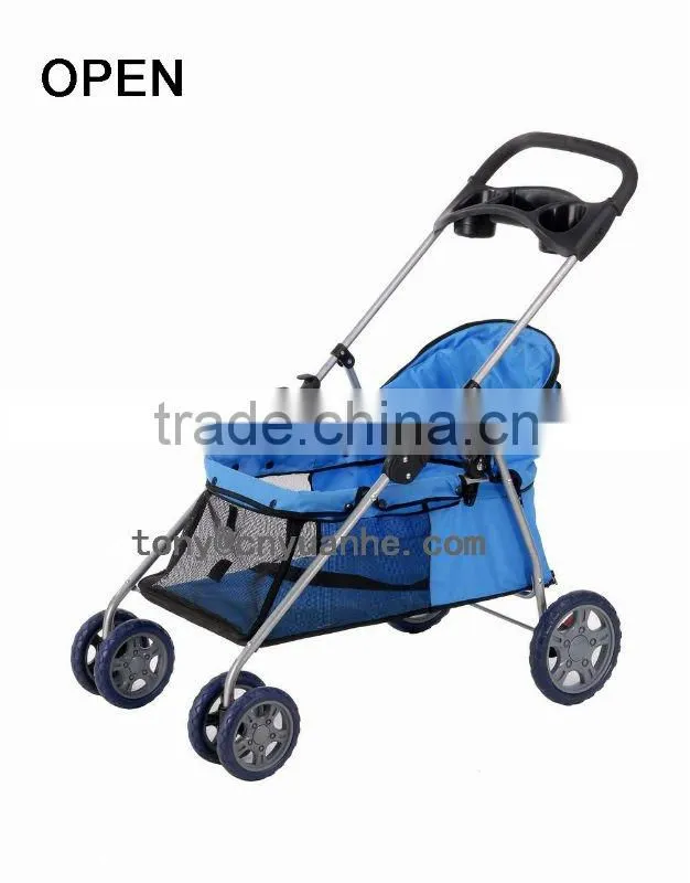 dark blue 4wheels pet dog cat stroller