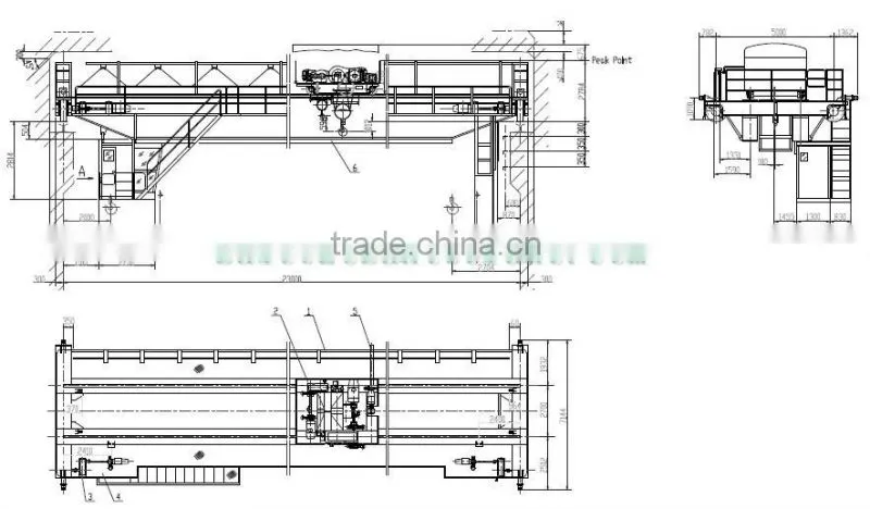 Iron steel casting double girder overhead crane for sale