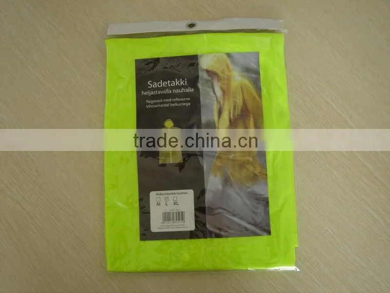 Adult Reflective PU Raincoat