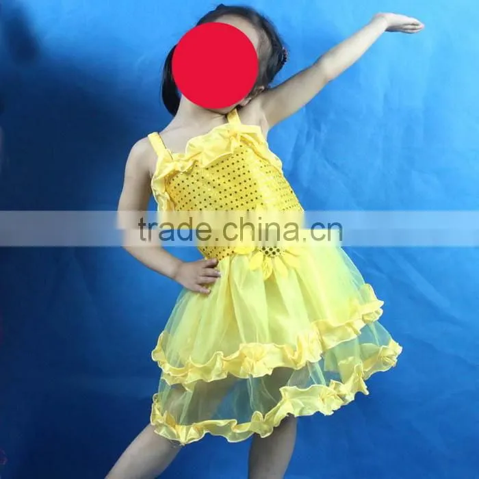 New design small girl kids latin dance shirt for cosplay party