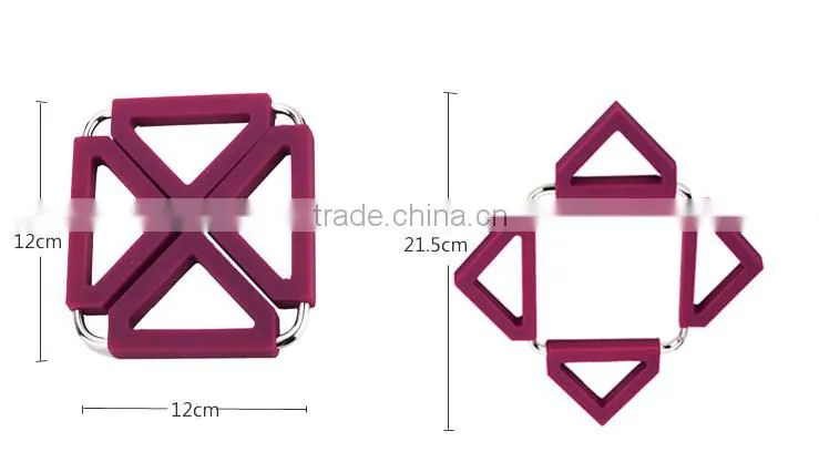 100% Eco-frifenly Silicone foldable coaster & trivet / custom Silicone mat