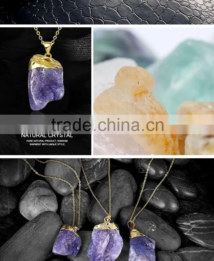 Fashion purple elegant stone necklace pendant